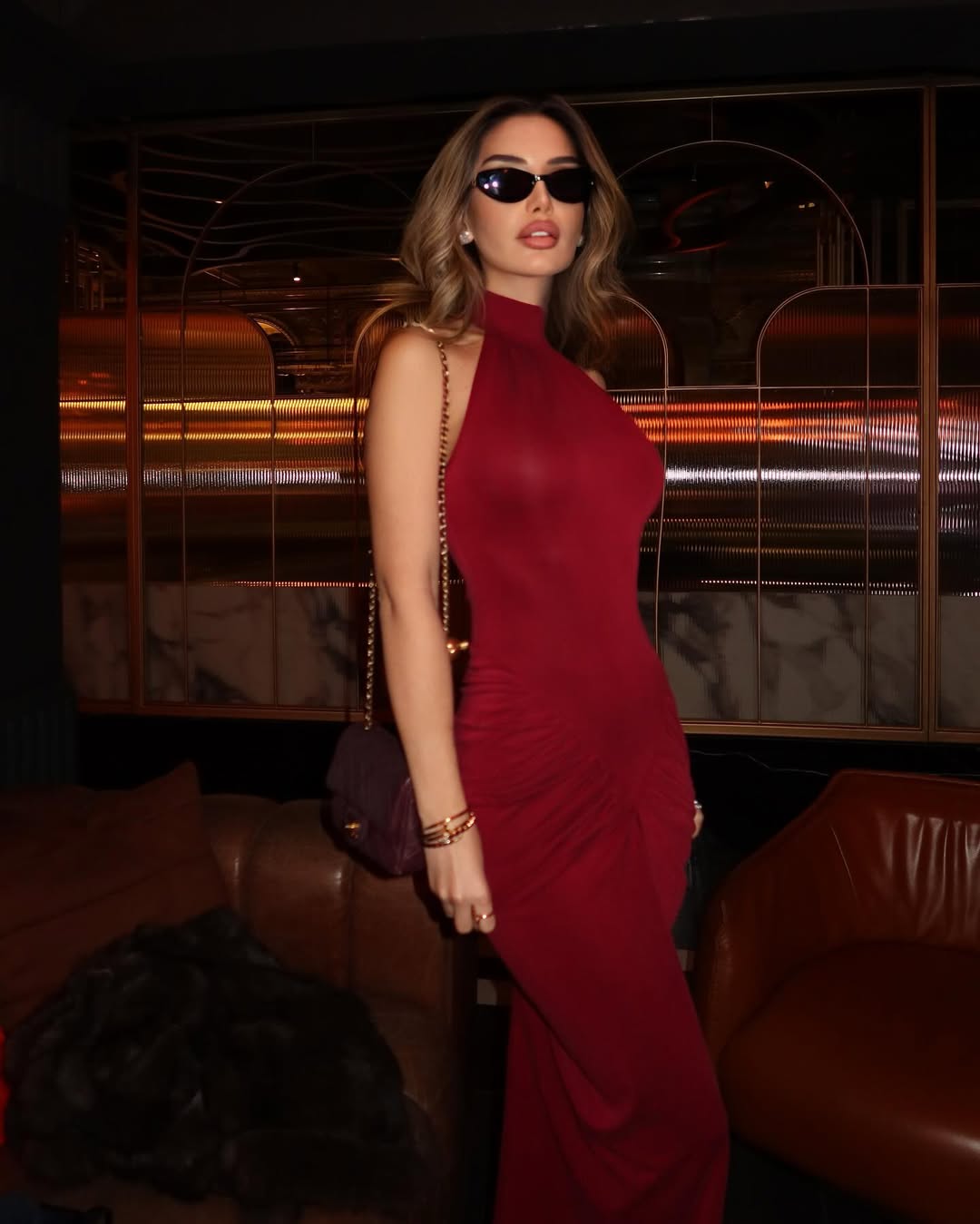Halter Neck Skinny Sheath Maxi Dress