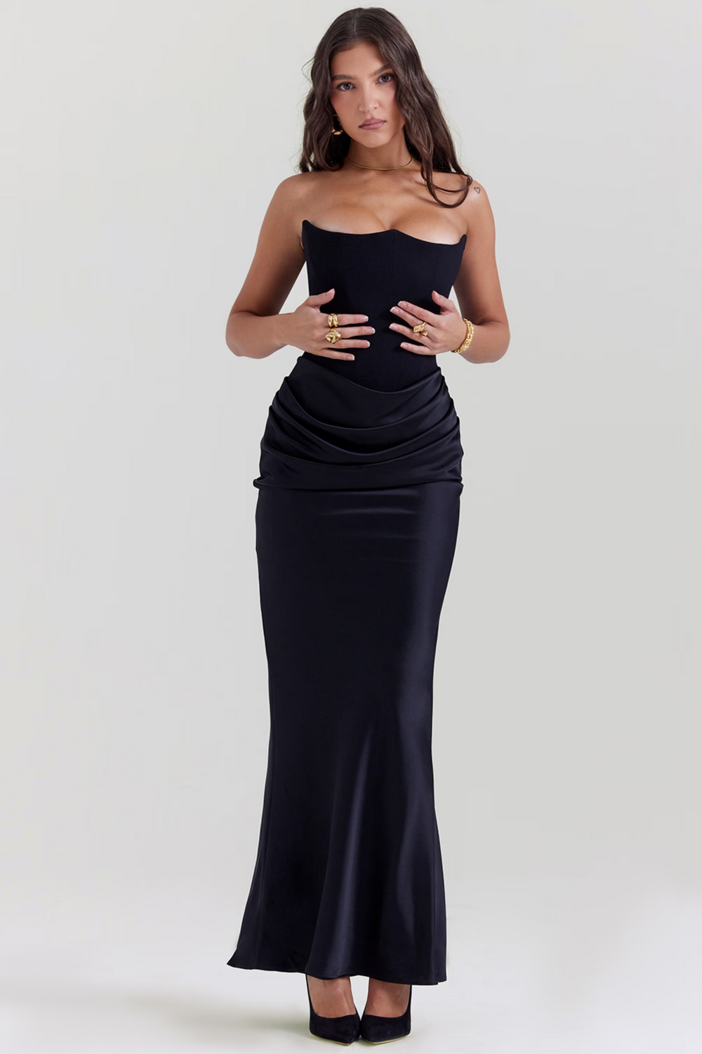 Midnight allure tube maxi dress