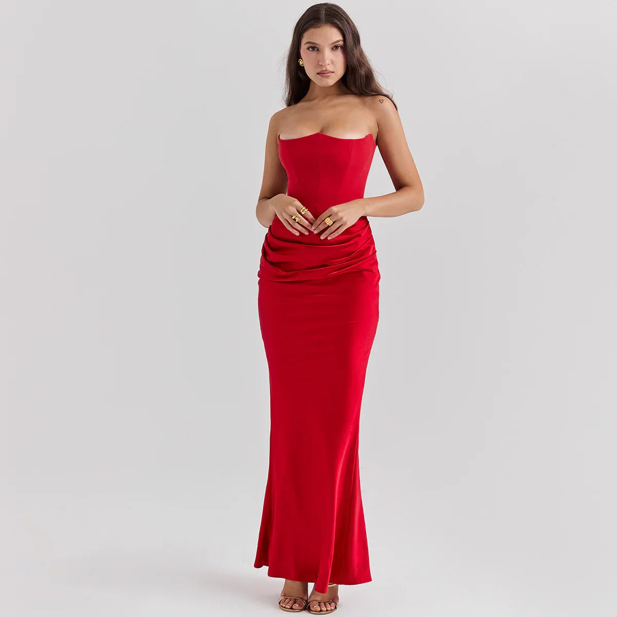 Midnight allure tube maxi dress