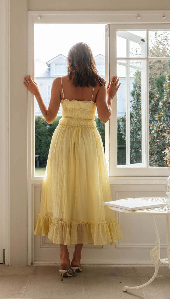 Moon cotton Flow Pleated Bow Dress