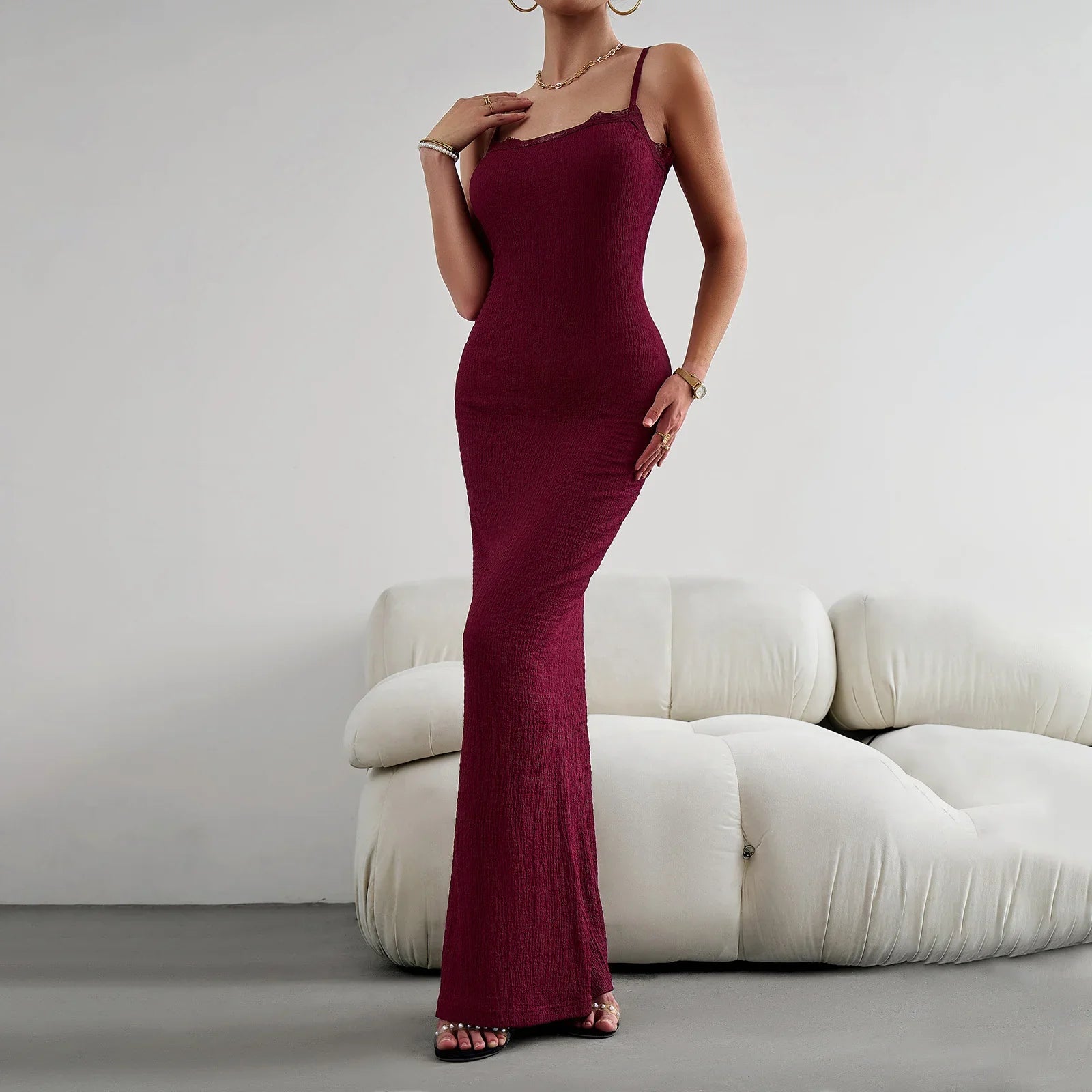 Elegant Slim-fit Suspender Dress