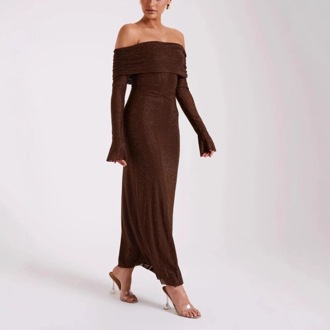 Luxe Sequins Off Shoulder Bodycon Dress