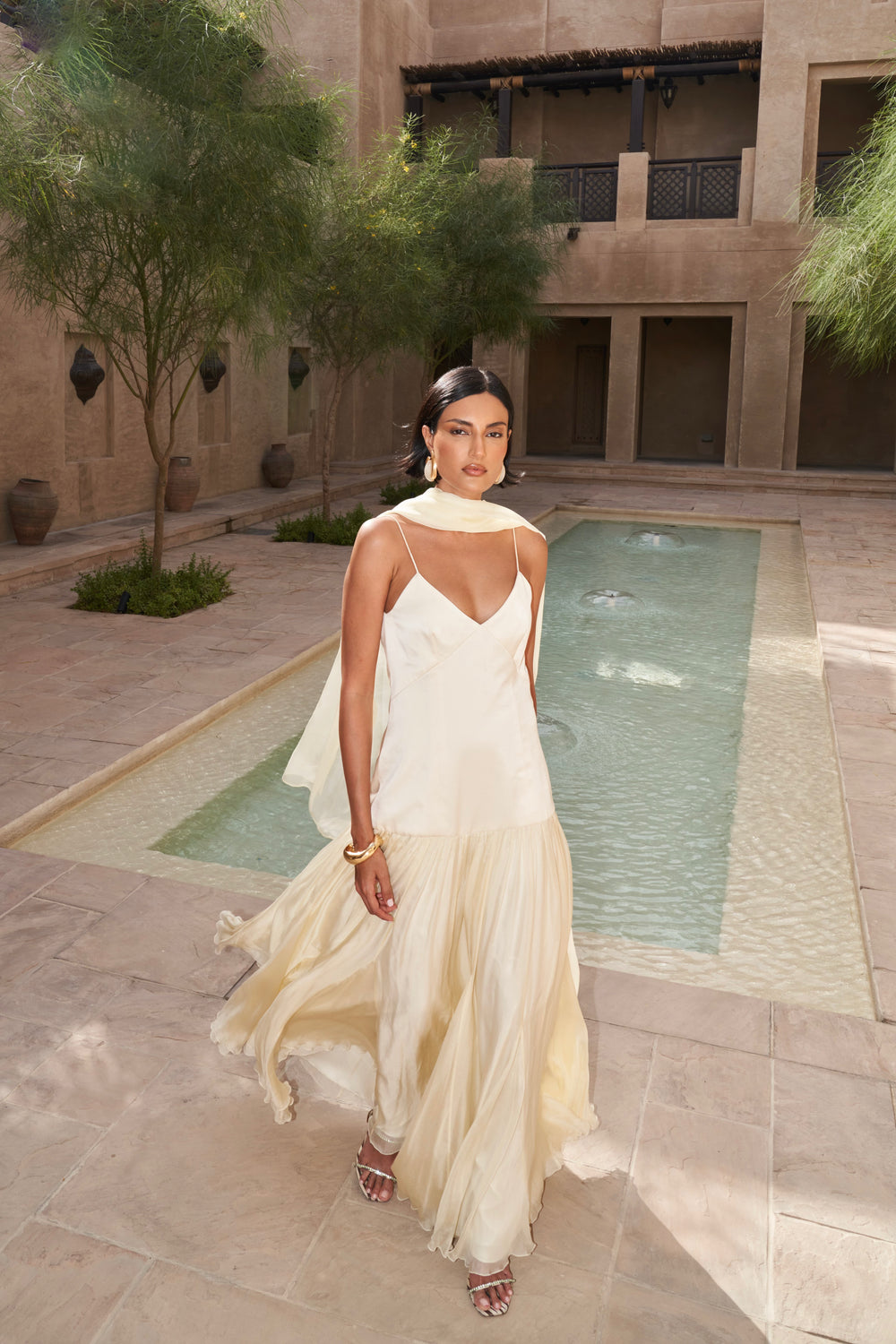 Elegant Scarf Maxi Dress