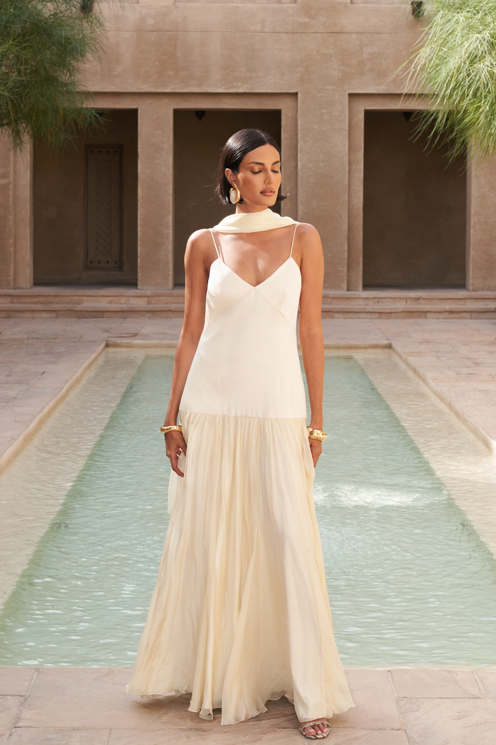 Elegant Scarf Maxi Dress