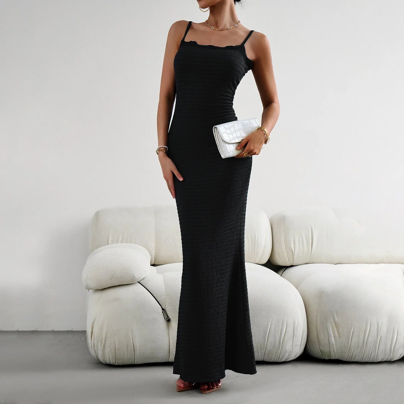 Elegant Slim-fit Suspender Dress