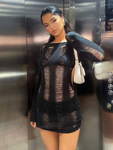Midnight Melt Backless Mini Dress