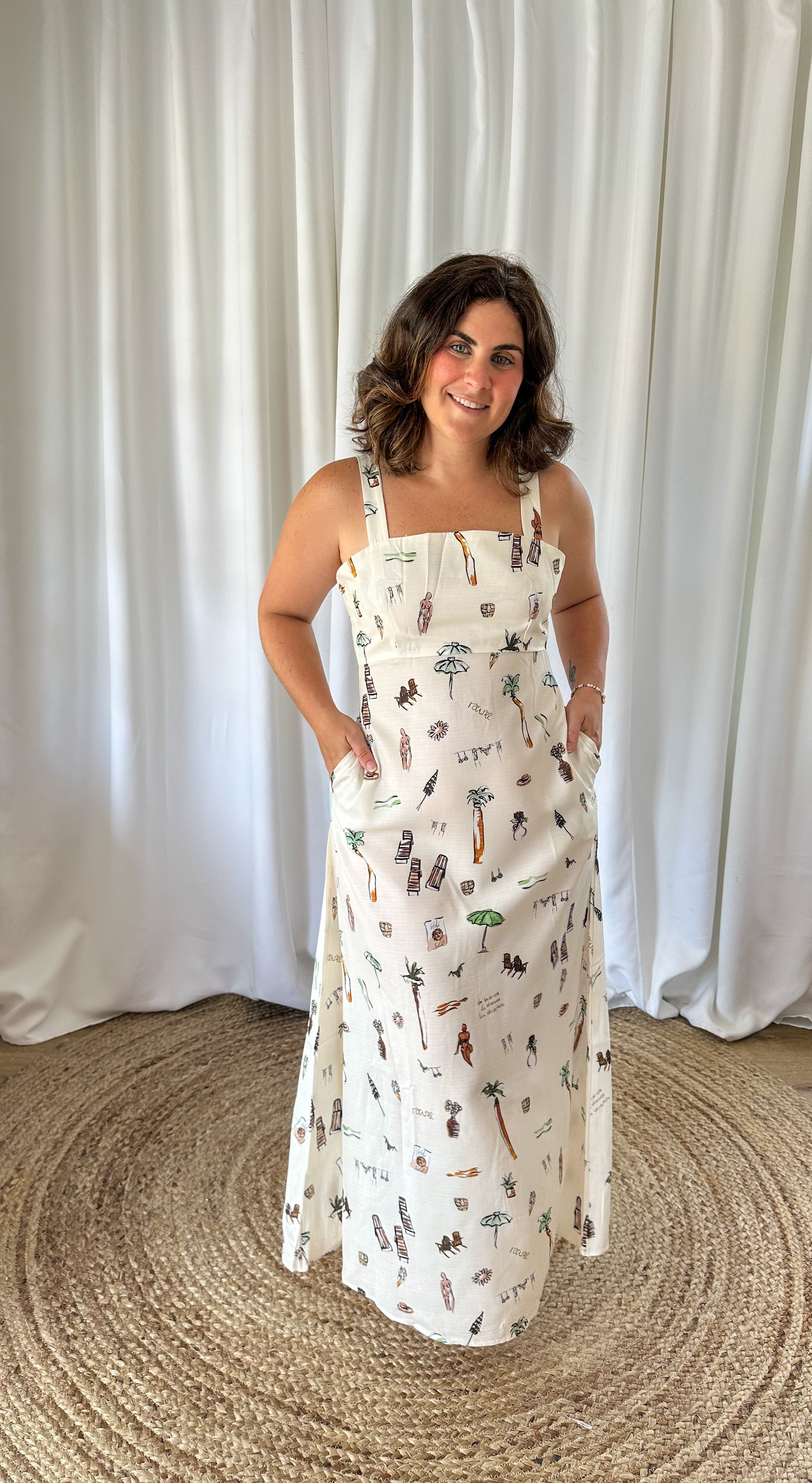 Weekend Drift Printed Sling Maxi Dress