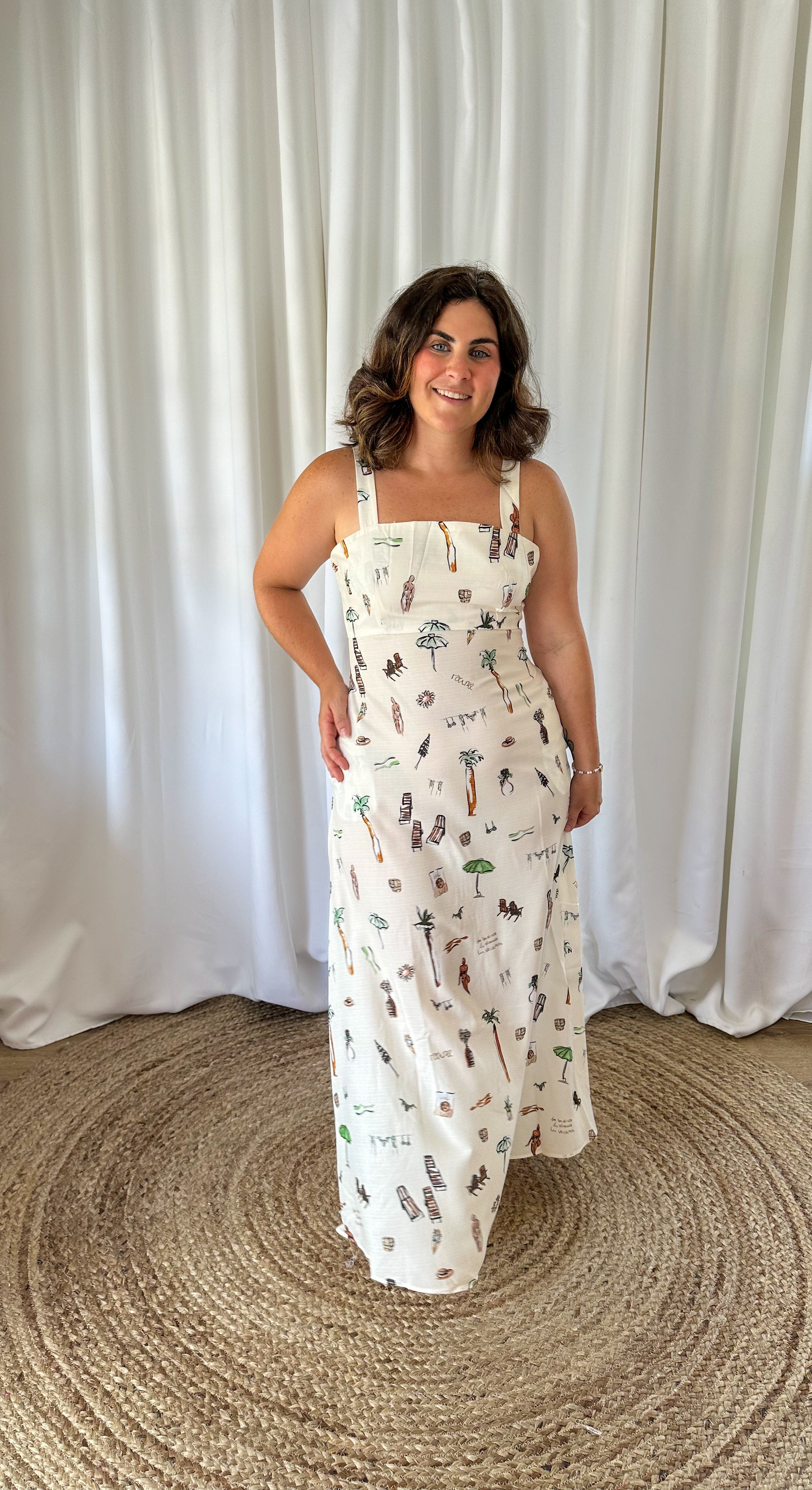 Weekend Drift Printed Sling Maxi Dress
