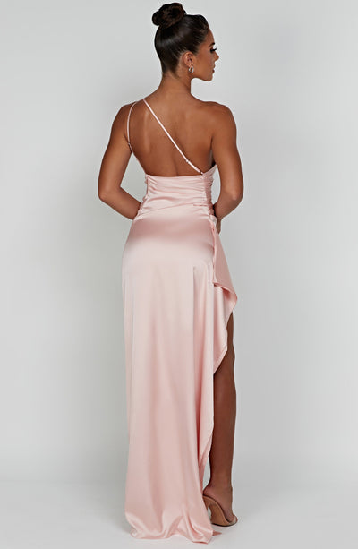 Backless Slim-Fit Satin Maxi Dress