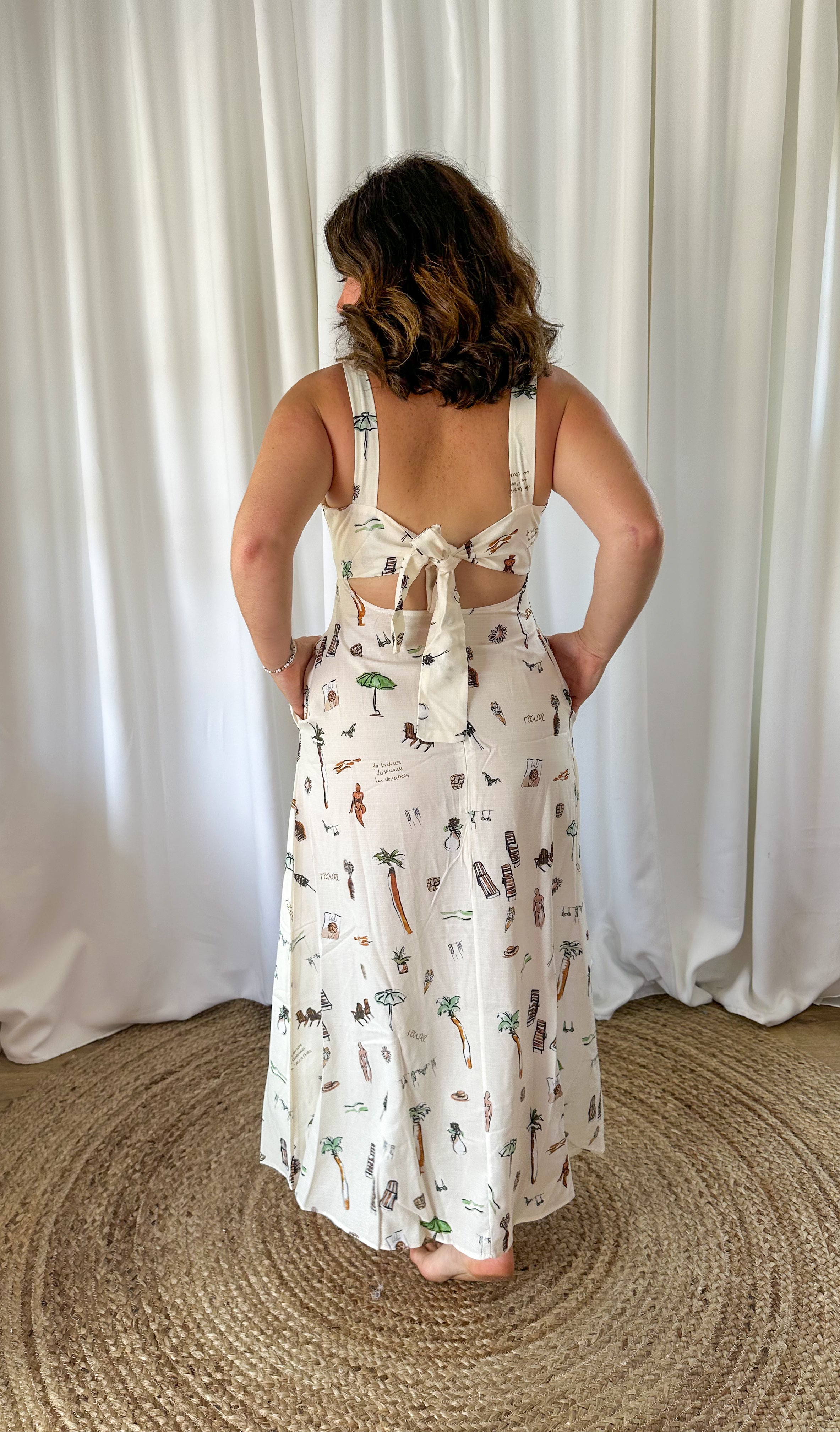 Weekend Drift Printed Sling Maxi Dress