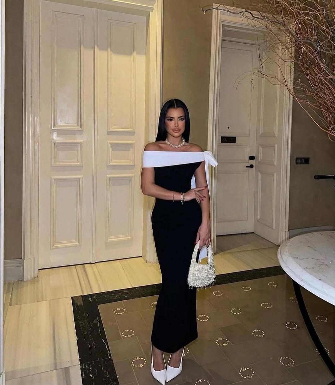 Slim Fit Bow Accent Pullover Maxi Dress