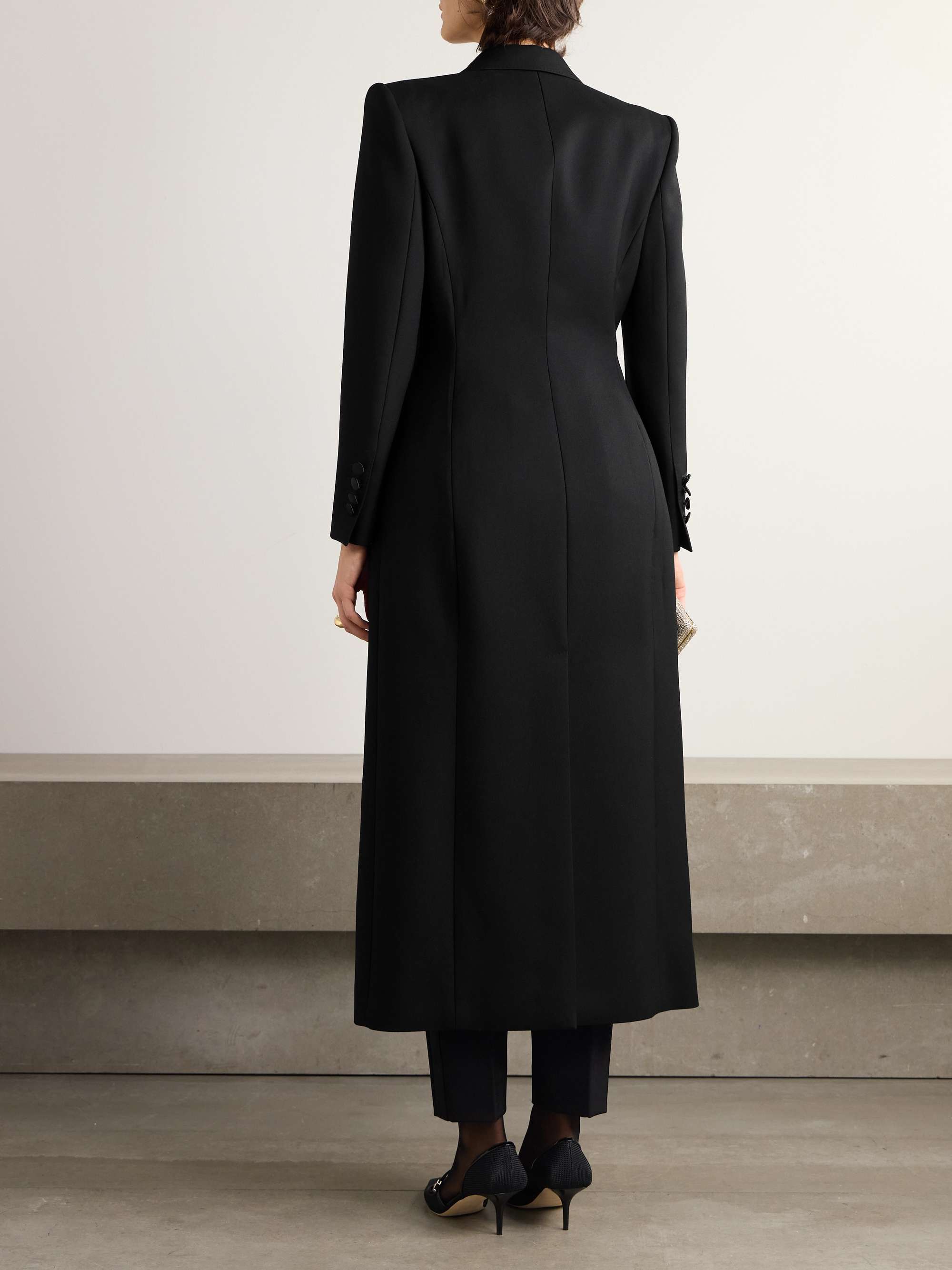 Hourglass Double Breasted Wool Blend Coat