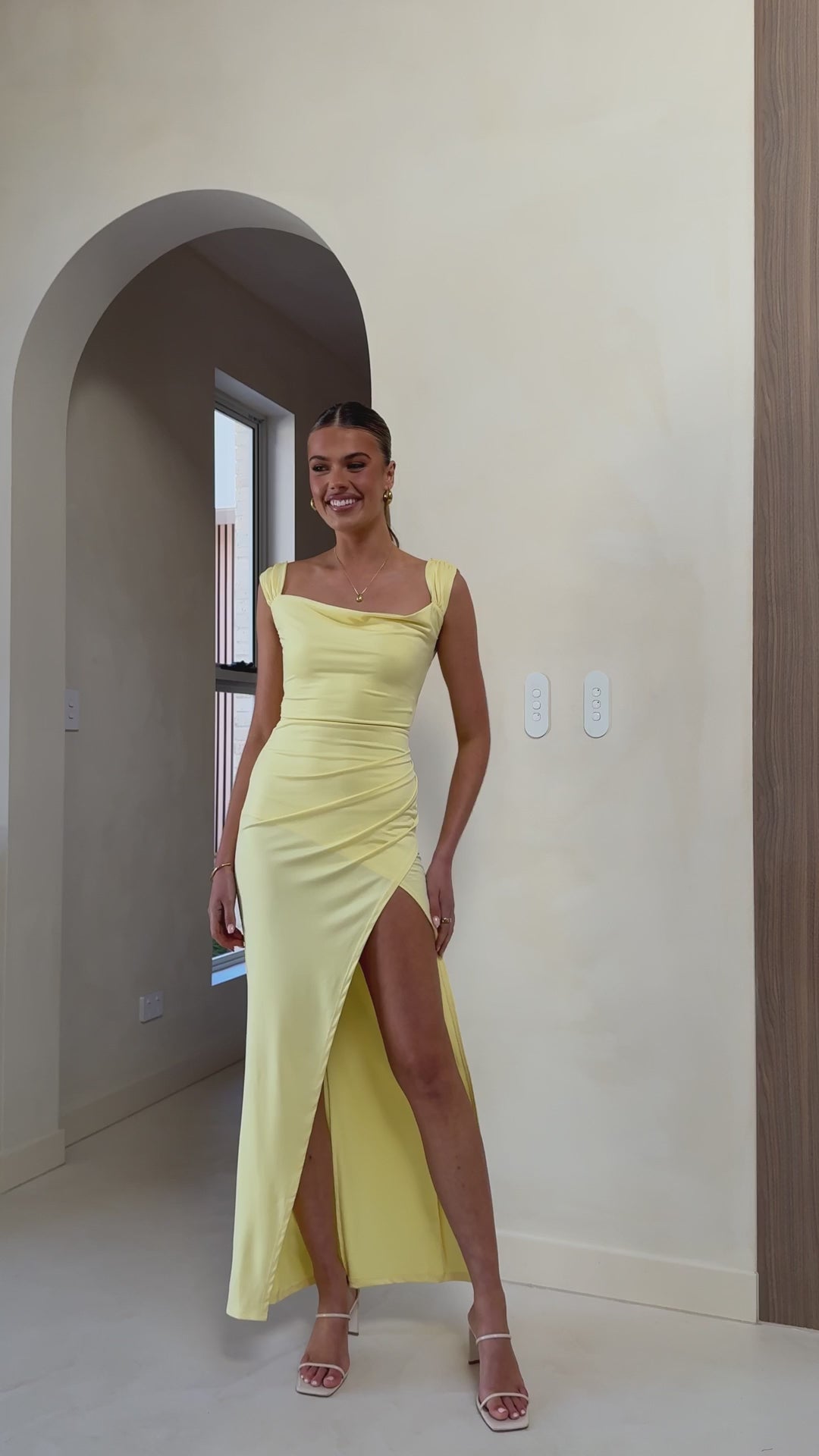 Back Tie Sleeveless Slit Dress