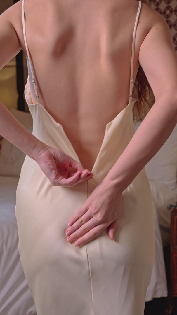 Satin Slip Tie Back Maxi Dress with Open Back