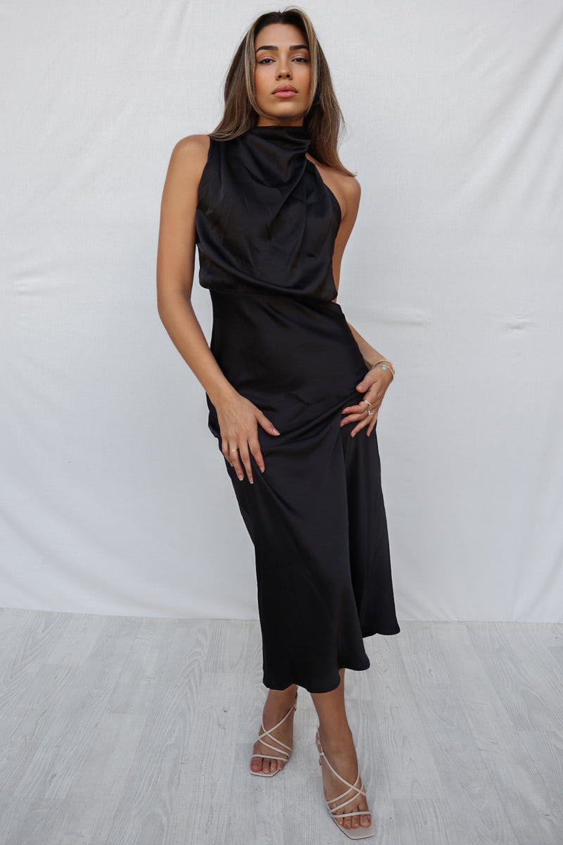 Halter Neck Zipper Evening Dress