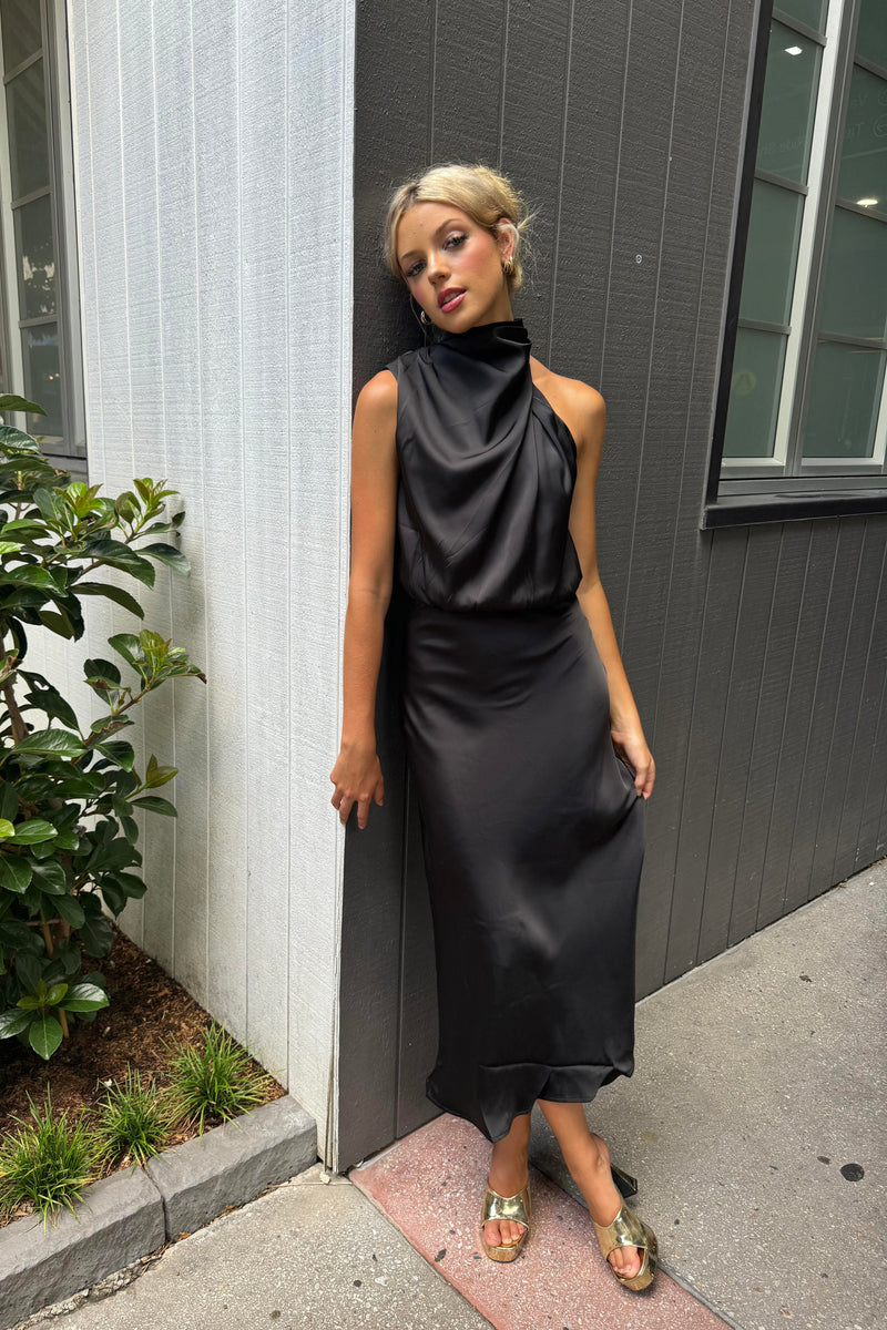 Halter Neck Zipper Evening Dress