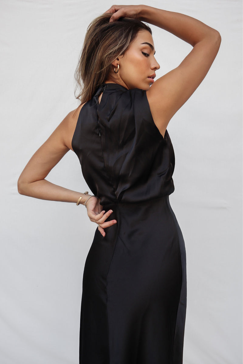 Halter Neck Zipper Evening Dress