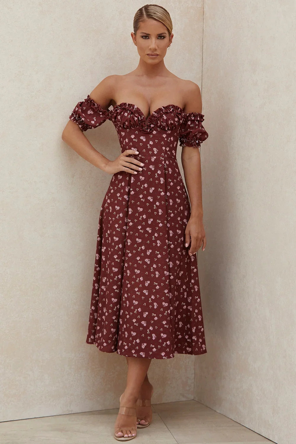 Floral Corset Midi Dress