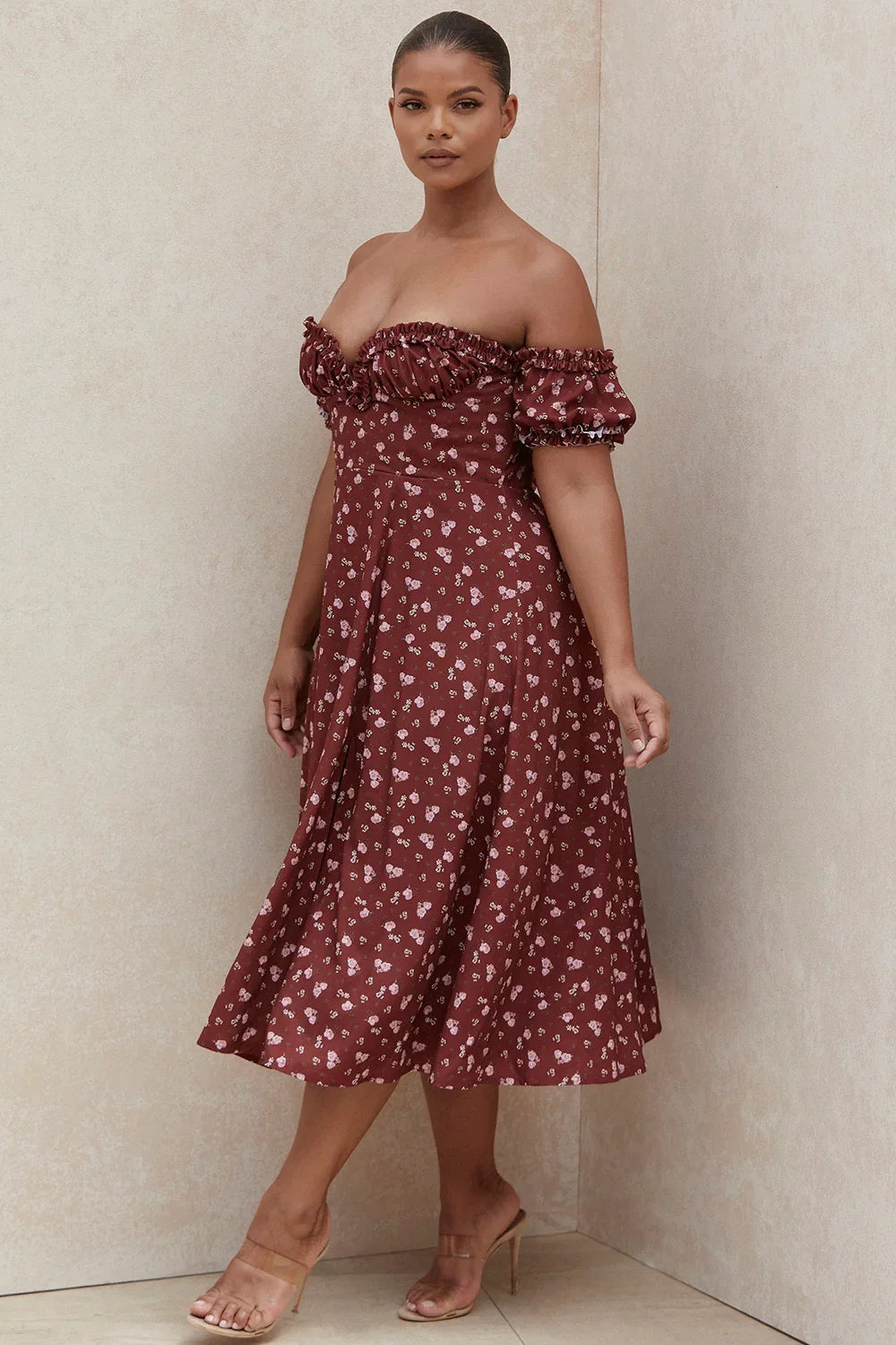 Floral Corset Midi Dress