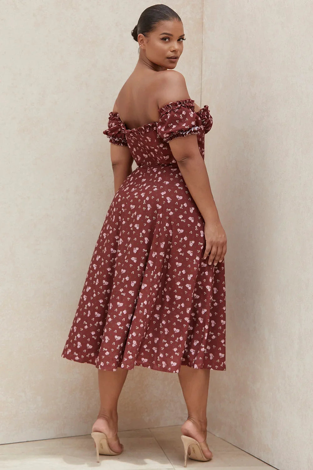 Floral Corset Midi Dress