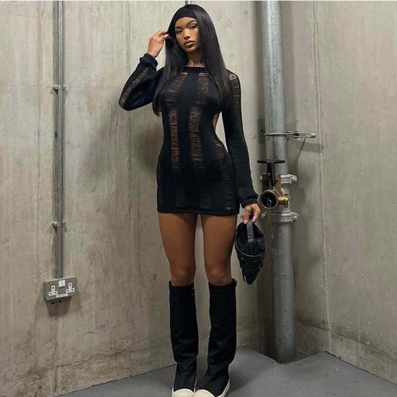 Midnight Melt Backless Mini Dress