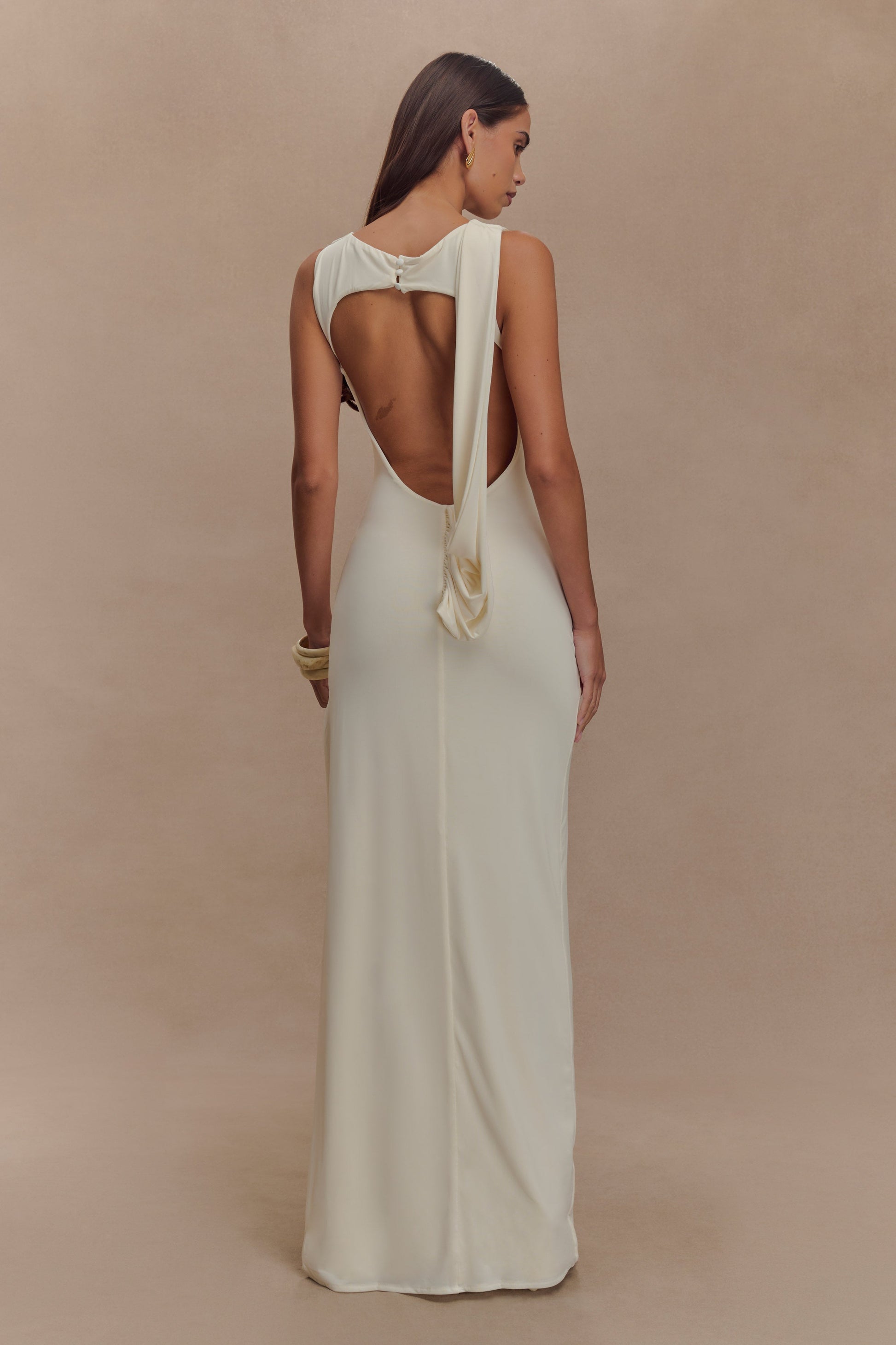Slinky Drape Silhouette Maxi Dress