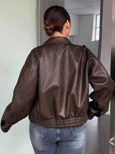 Rebel Edge Oversized Leather Jacket