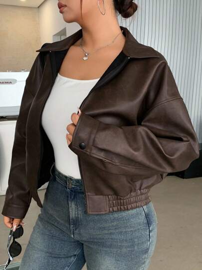 Rebel Edge Oversized Leather Jacket