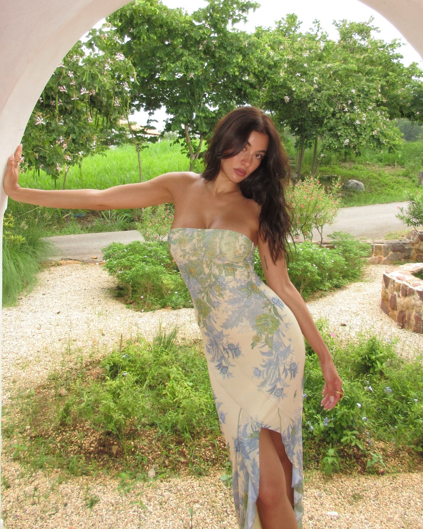 Mira Paisley Mesh Maxi Dress